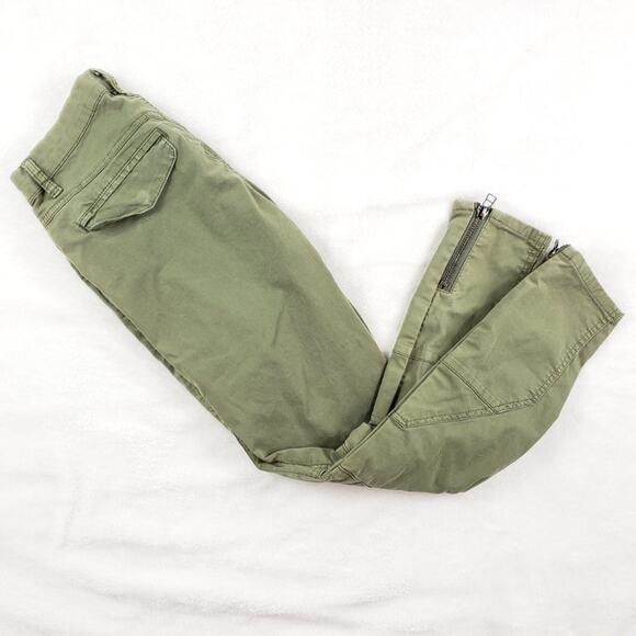 Blank NYC Skinny Pants Women 24 The Stick Shift Green Moto Zip Ankle - Picture 4 of 7